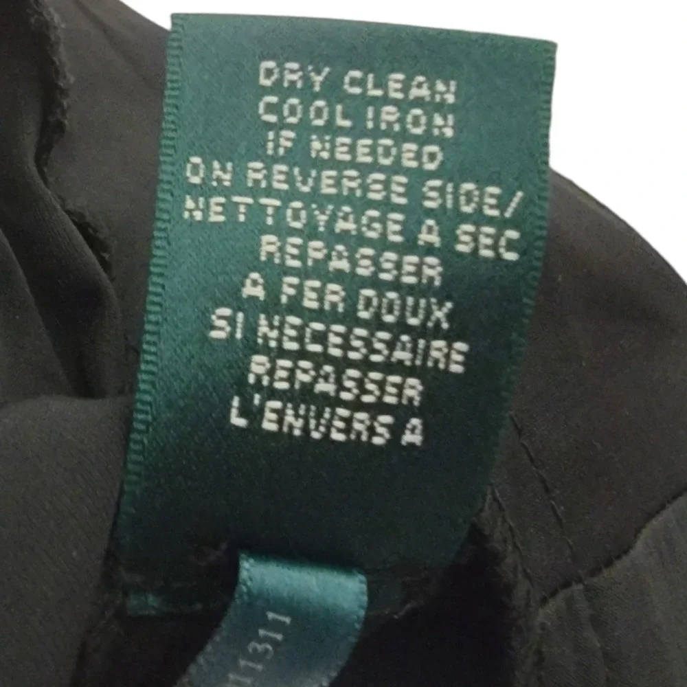 Lauren Ralph Lauren Black Taffeta Fit and Flare Dress Sleeveless Black Size 6 - Picture 8 of 9